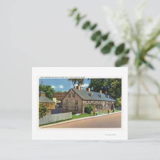 Buiten Uitzicht van Ft. Westerne en blokhuizen # Briefkaart (Staand voorkant)