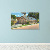 Buiten Uitzicht van Ft. Westerne en blokhuizen # Canvas Afdruk (Insitu (Houten vloer))