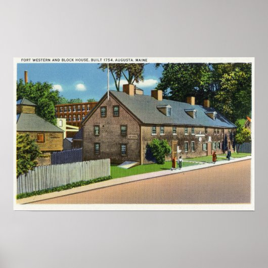 Buiten Uitzicht van Ft. Westerne en blokhuizen # Poster (Voorkant)