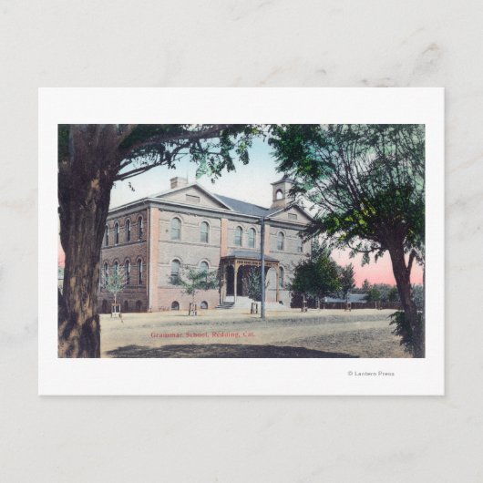 Buiten Uitzicht van Grammar SchoolRedding, CA Briefkaart (Voorkant)