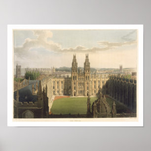 Buiten uitzicht van het All Souls College, genomen Poster