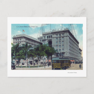 Buiten Uitzicht van het Amerikaans Grant Hotel Briefkaart