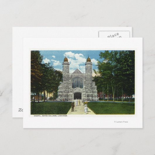 Buiten Uitzicht van het Bates College Chapel Briefkaart (Voorkant / Achterkant)