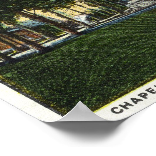 Buiten Uitzicht van het Bates College Chapel Poster (Hoek)