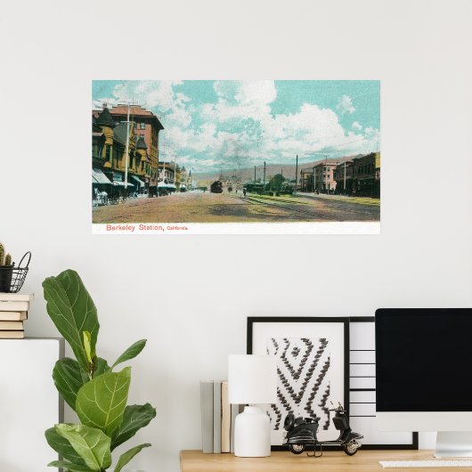 Buiten Uitzicht van het Berkeley Station Berkeley, Poster (Thuiskantoor)