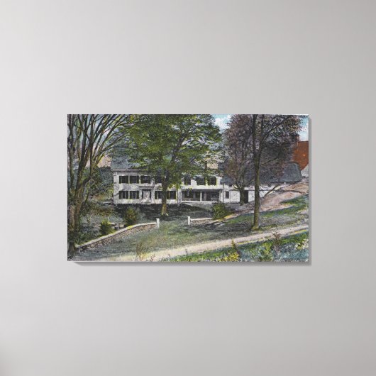 Buiten Uitzicht van het Boerderij van het Kiekenhu Canvas Afdruk (Voorkant)