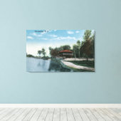 Buiten Uitzicht van het casino van het Central Par Canvas Afdruk (Insitu (Houten vloer))