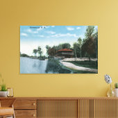 Buiten Uitzicht van het casino van het Central Par Canvas Afdruk (Insitu (Woonkamer))