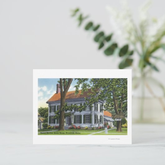 Buiten Uitzicht van het Harriet Beecher Stowe Hous Briefkaart (Staand voorkant)