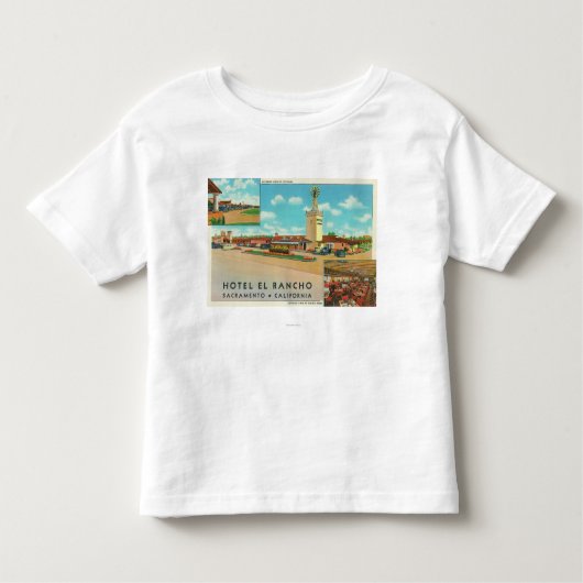 Buiten Uitzicht van het Hotel el Rancho Kinder Shirts (Voorkant)