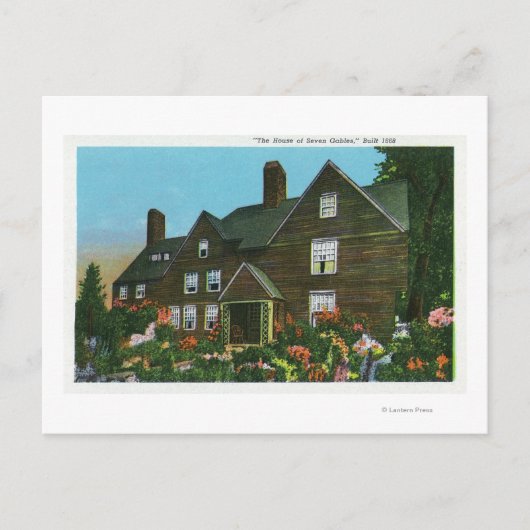 Buiten Uitzicht van het House of Seven Gables Briefkaart (Voorkant)
