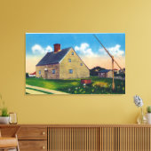 Buiten Uitzicht van het Jethro Coffin House Canvas Afdruk (Insitu (Woonkamer))