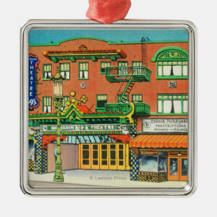 Buiten Uitzicht van het Mandarijnentheater Metalen Ornament