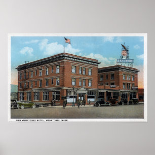Buiten Uitzicht van het New Wenatchee Hotel Poster