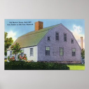 Buiten Uitzicht van het Oude Harlow House Poster