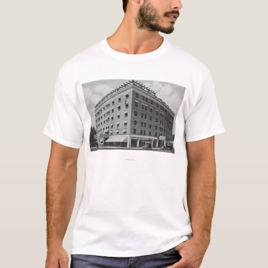 Buiten Uitzicht van het Owyhee HotelBoise, ID T-shirt (Voorkant)