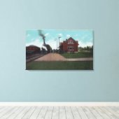Buiten Uitzicht van het Passenger Station van Rock Canvas Afdruk (Insitu (Houten vloer))