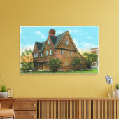 Buiten Uitzicht van het Pequot House Canvas Afdruk (Insitu (Woonkamer))