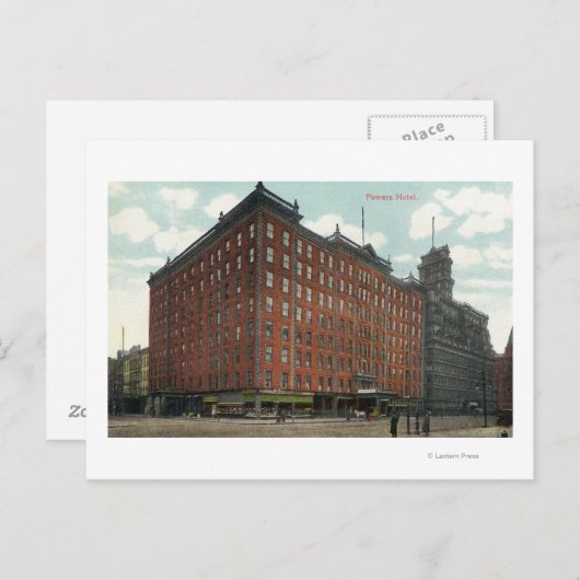 Buiten Uitzicht van het Powers Hotel Briefkaart (Voorkant / Achterkant)