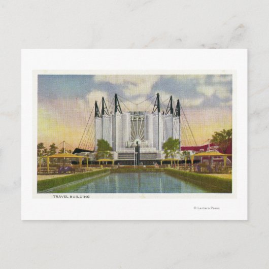 Buiten Uitzicht van het reisgebouw Briefkaart (Voorkant)