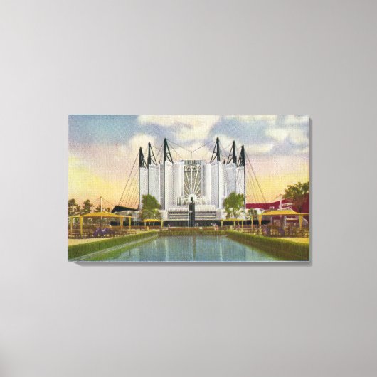 Buiten Uitzicht van het reisgebouw Canvas Afdruk (Voorkant)