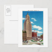 Buiten Uitzicht van het spoorweggebouw Briefkaart (Voorkant / Achterkant)