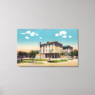 Buiten Uitzicht van het Spreckels Hotel Canvas Afdruk