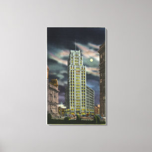 Buiten Uitzicht van het staatstowergebouw bij nach Canvas Afdruk