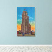 Buiten Uitzicht van het staatstowergebouw Canvas Afdruk (Insitu (Houten vloer))