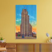 Buiten Uitzicht van het staatstowergebouw Canvas Afdruk (Insitu (Woonkamer))