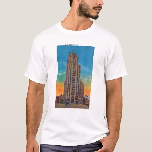 Buiten Uitzicht van het staatstowergebouw T-shirt (Voorkant)