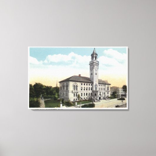 Buiten Uitzicht van het stadhuis Canvas Afdruk (Voorkant)