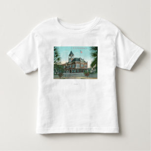 Buiten Uitzicht van het stadhuis Healdsburg, CA Kinder Shirts