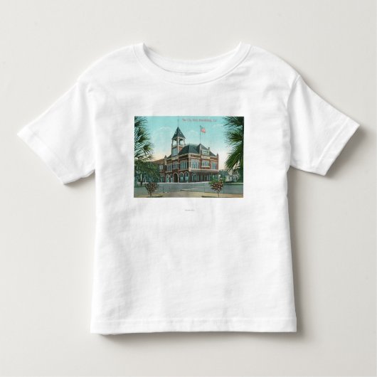 Buiten Uitzicht van het stadhuis Healdsburg, CA Kinder Shirts (Voorkant)