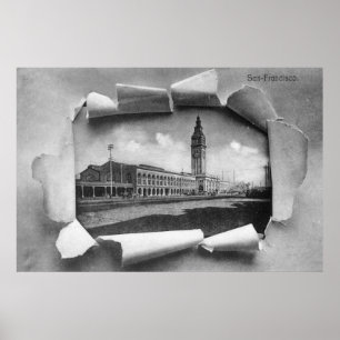 Buiten Uitzicht van het veerstation Poster