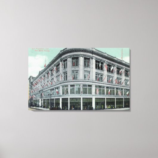 Buiten Uitzicht van het Witte Huis Canvas Afdruk (Voorkant)
