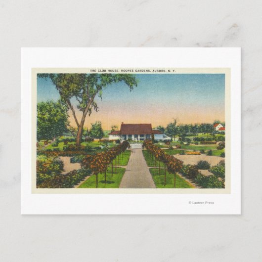 Buiten Uitzicht van Hoopes Gardens Club House Briefkaart (Voorkant)