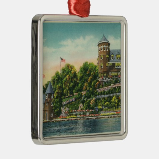 Buiten Uitzicht van Hopewell Hall Metalen Ornament (Rechts)