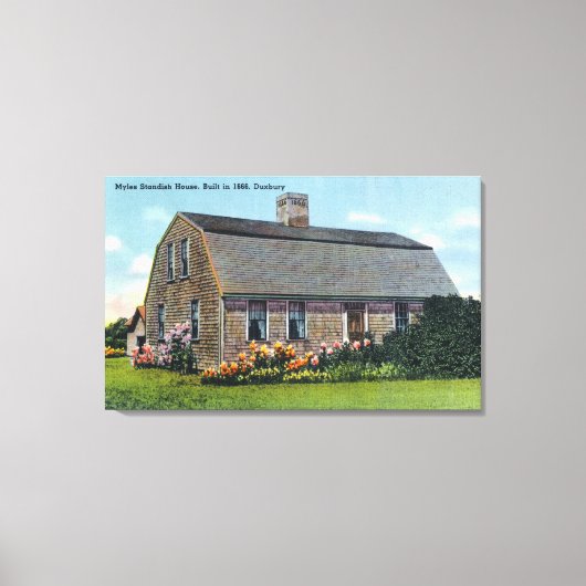 Buiten Uitzicht van Myles Standish House Canvas Afdruk (Voorkant)