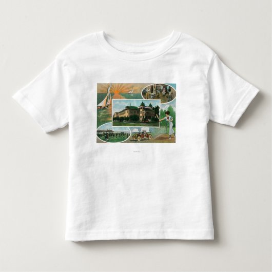 Buiten Uitzicht van Sanitarium en Schilderachtig U Kinder Shirts (Voorkant)