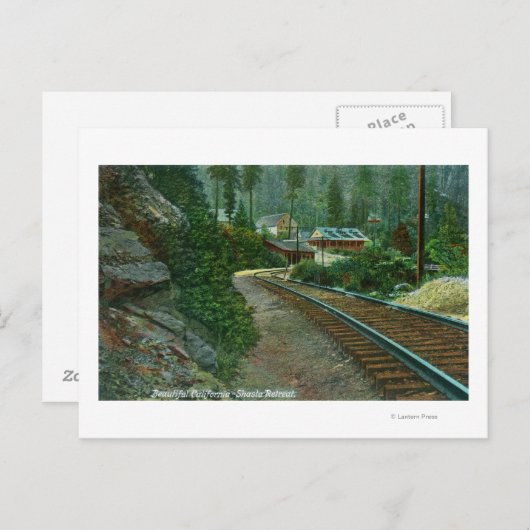 Buiten Uitzicht van Shasta Retreat van de spoorweg Briefkaart (Voorkant / Achterkant)