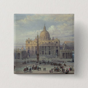 Buiten van St. Peter's Vierkante Button 5,1 Cm