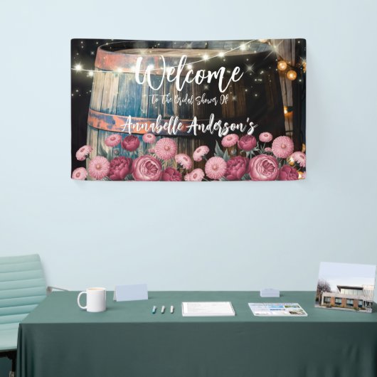 Buiten Whiskey Vat Bruidsfeest Verwelkoming Spandoek (Beurs)