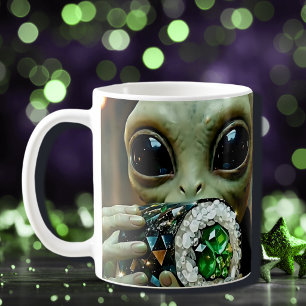 Buitenaards Alien en Kristallijn Voedsel Koffiemok