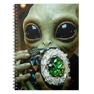 Buitenaards Alien en Kristallijnen Sushi Notitieboek