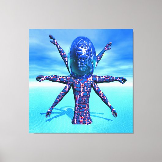 Buitenaards beeldhouwwerk canvas afdruk (Voorkant)