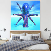 Buitenaards beeldhouwwerk canvas afdruk (Insitu (Slaapkamer))