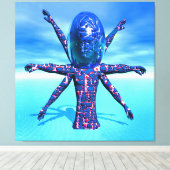 Buitenaards beeldhouwwerk canvas afdruk (Insitu (Houten vloer))