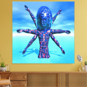 Buitenaards beeldhouwwerk canvas afdruk (Insitu (Woonkamer))