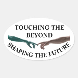 Buitenaards en menselijk ovale sticker